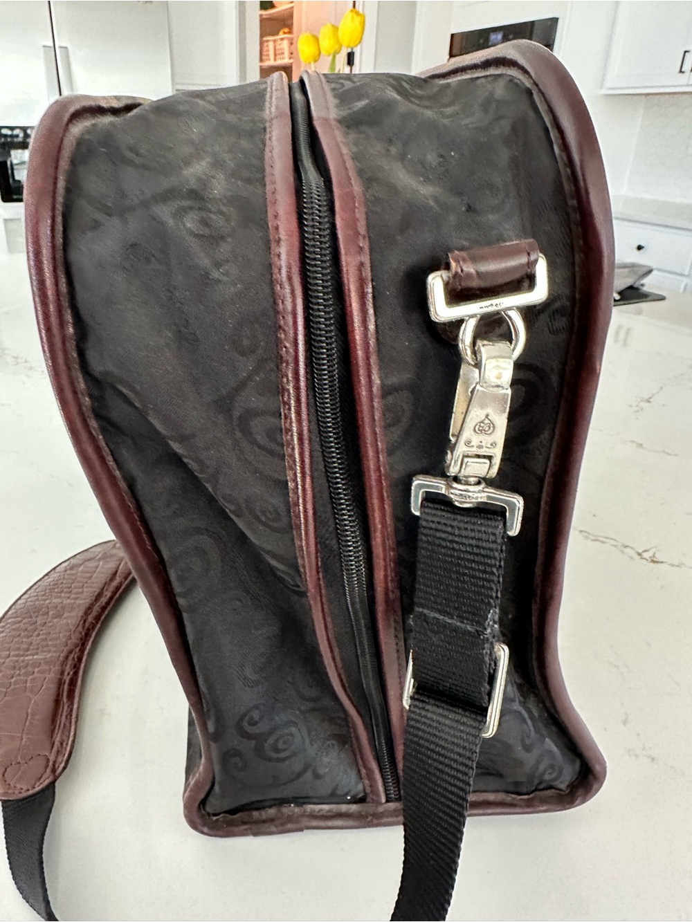 Brighton Brown and black Croc leather Briefcase carry on - Picture 8 of 13